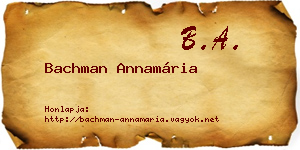 Bachman Annamária névjegykártya