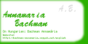 annamaria bachman business card