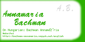annamaria bachman business card